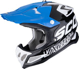 Offroad-Helm Für Motorrad Scorpion Exo Vx-22 Air Ultra Tct Schwarz Weiß Blau Updown Grösse Xs