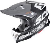 Offroad-Helm Für Motorrad Scorpion Exo Vx-22 Air Ultra Tct Mattschwarz Weiß Grau Updown Grösse Xs