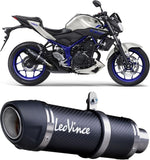 Komplette Auspuffanlage Ohne Katalysator Und Ohne Geräuschzulassung Gp Corsa Evo Carbon Fiber - Leovince Kompatibel Mit Yamaha Mt-03 (2016-2017)