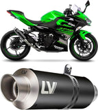 Auspuffendrohr Ohne Geräuschzulassung Gp Corsa Edelstahl Schwarz - Leovince Kompatibel Mit Kawasaki Ninja 400 (2018-2021)