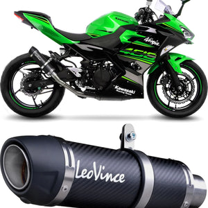 Auspuffendrohr Ohne Geräuschzulassung Gp Corsa Evo Carbon Fiber - Leovince Kompatibel Mit Kawasaki Ninja 500 - Se (2024-2026)
