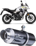 Exhaust Tip Without Sound Certification Gp Corsa Carbon Fiber - Leovince Compatible With Honda Cb 500 F (2019-2023)