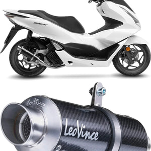 Komplette Auspuffanlage Ohne Katalysator Und Ohne Geräuschzulassung Gp Corsa Carbon Fiber - Leovince Kompatibel Mit Honda Pcx 125 (2021-2024)