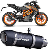 Exhaust Tip Without Sound Certification Gp Corsa Evo Carbon Fiber - Leovince Compatible With Ktm 125 Duke (2021-2023)
