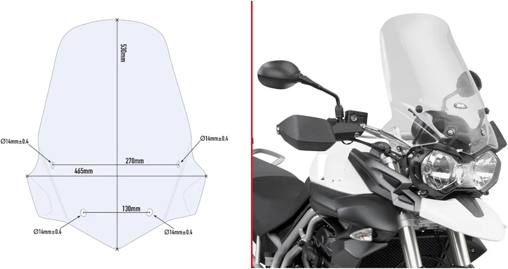 Windschild Transparent - Givi Kompatibel Mit Triumph Tiger 800 - Xc - Xr (2011-2017)