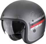 Urban Motorcycle Helmet Scorpion Exo Belfast Evo Ultra Tct Matt Silver Red Adonis Size Xl