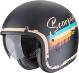 Urban Motorcycle Helmet Scorpion Exo Belfast Evo Ultra Tct Matt Black Beige Adonis Size L