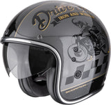 Urban-Helm Für Motorrad Scorpion Exo Belfast Evo Ultra Tct Silber Schwarz Gold Drive Fast Grösse Xl