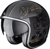 Urban-Helm Für Motorrad Scorpion Exo Belfast Evo Carbon Carbon Fiber Schwarz Gold Zippy Grösse S