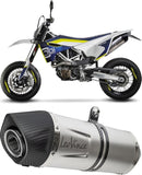 Exhaust Tip Without Sound Certification Lv-X Evo Stainless Steel Carbon Fiber End Cap - Leovince Compatible With Gasgas Ec 450 F (2024-2025)