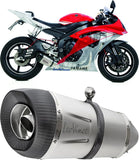 Komplette Auspuffanlage Ohne Katalysator Und Ohne Geräuschzulassung Factory S Edelstahl Endkappe Carbon Fiber - Leovince Kompatibel Mit Yamaha Yzf-R6 (2006-2021)
