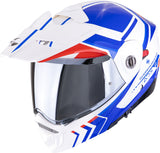 Full-Face Motorcycle Helmet Scorpion Exo Adx-2 Polycarbonate White Blue Red Lewis Size Xl