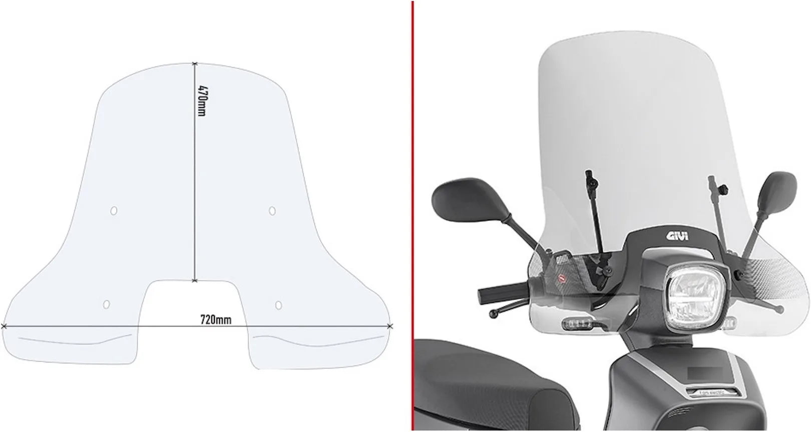 Windschild Transparent - Givi Kompatibel Mit Askoll Ngs3 (2020-2024)