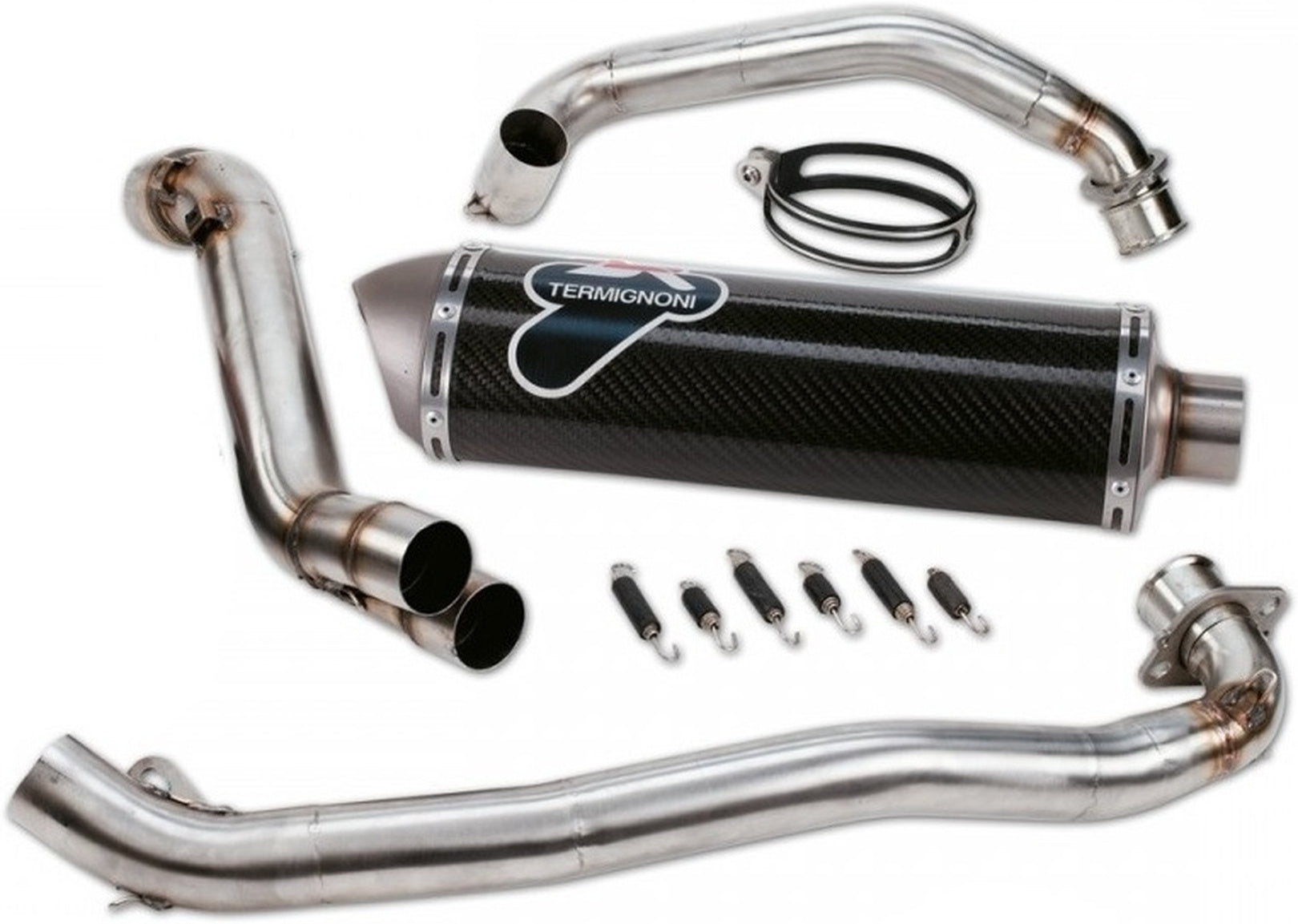Complete Exhaust System Without Catalytic Converter And Without Sound Certification Carbon - Termignoni Compatible With Ducati Hypermotard 1100