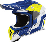 Offroad-Helm Für Motorrad Airoh Aviator Ace 2 - Av22S31 Composite Carbon Blau Gelb Gloss Shield Grösse M