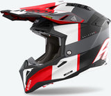 Off-Road Motorcycle Helmet Airoh Aviator 3 - Av3M16 Hpc Carbon Grey Red Matte Monarch Size S