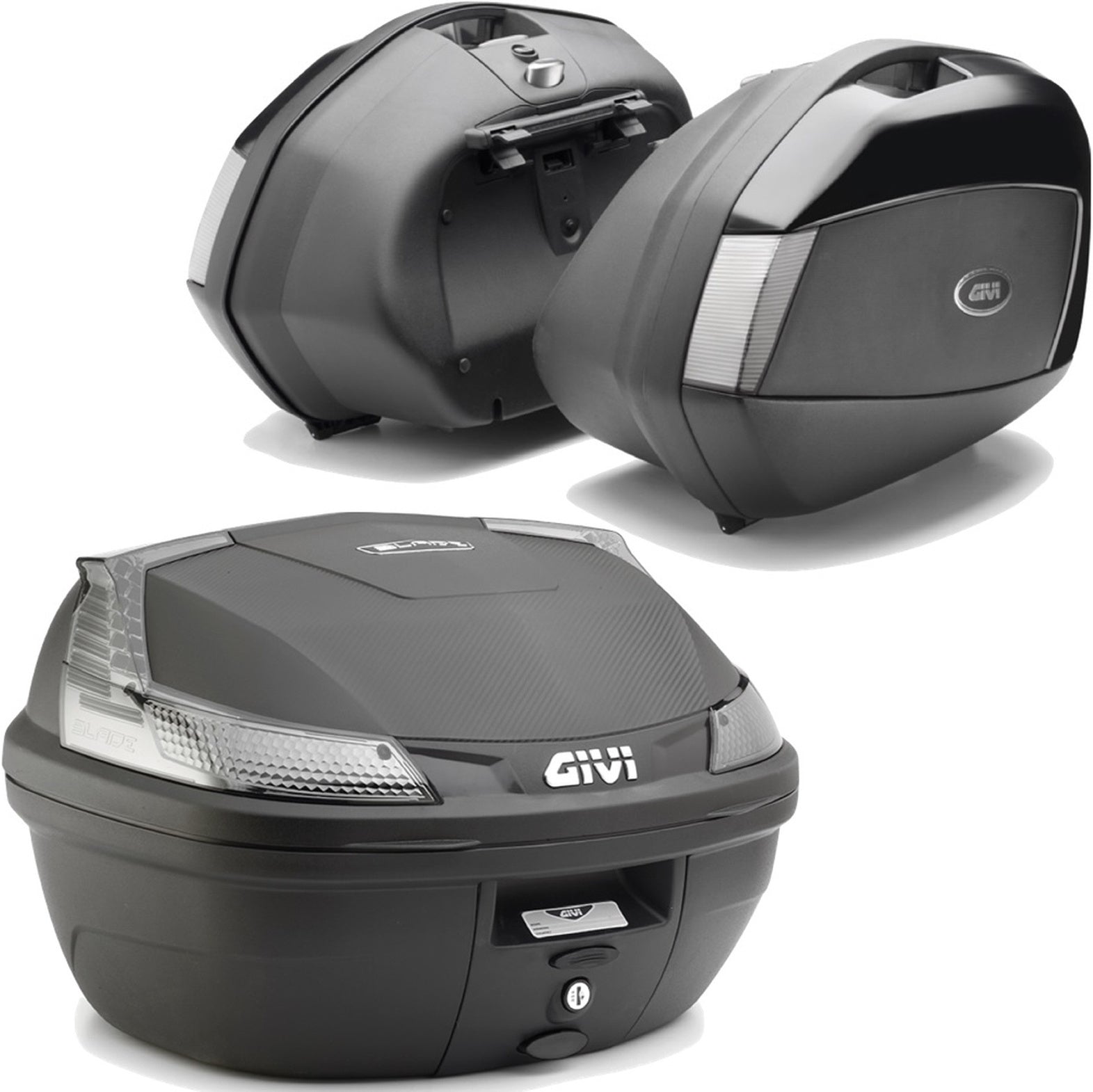 Blade Black Tech Top Case + Side Cases - 107 Lt Blade Technopolymer - Givi Compatible With Kawasaki Versys 650 (2022-2024)