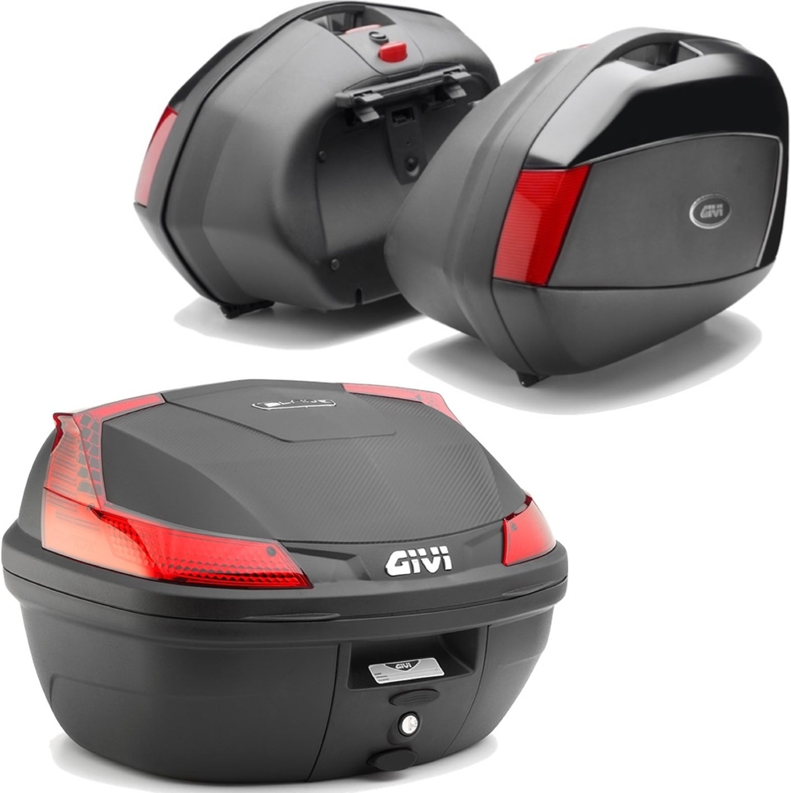 Blade Black Top Case + Side Cases - 107 Lt Blade Technopolymer - Givi Compatible With Kawasaki Versys 650 (2022-2024)