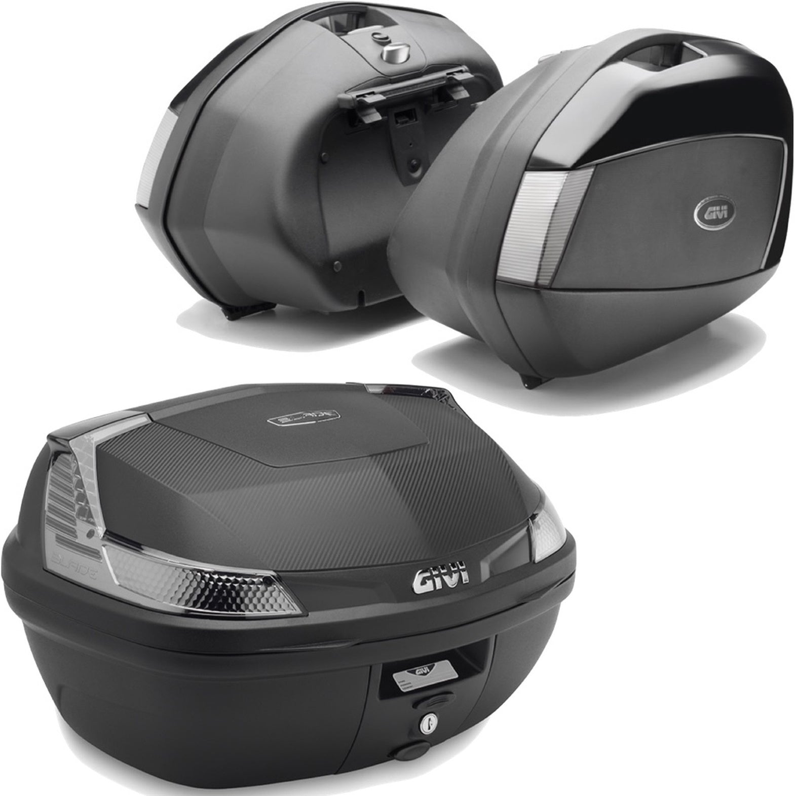 Blade Black Tech Top Case + Side Cases - 117 Lt Blade Technopolymer - Givi Compatible With Kawasaki Versys 650 (2022-2024)