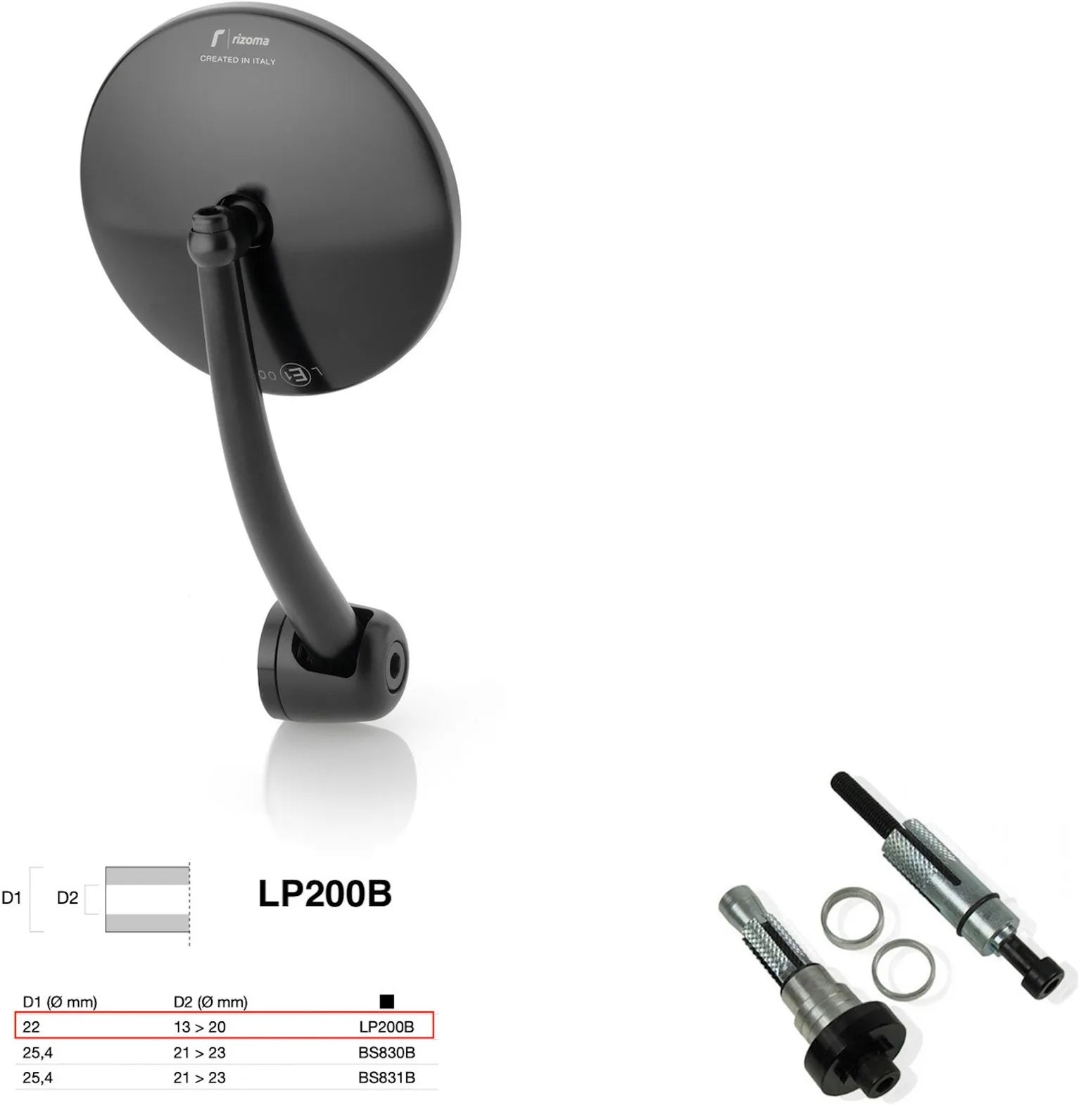 Spiegel End Mount Links Universal Ø22(13>20) Spirit Rs - Rizoma Kompatibel Mit Suzuki