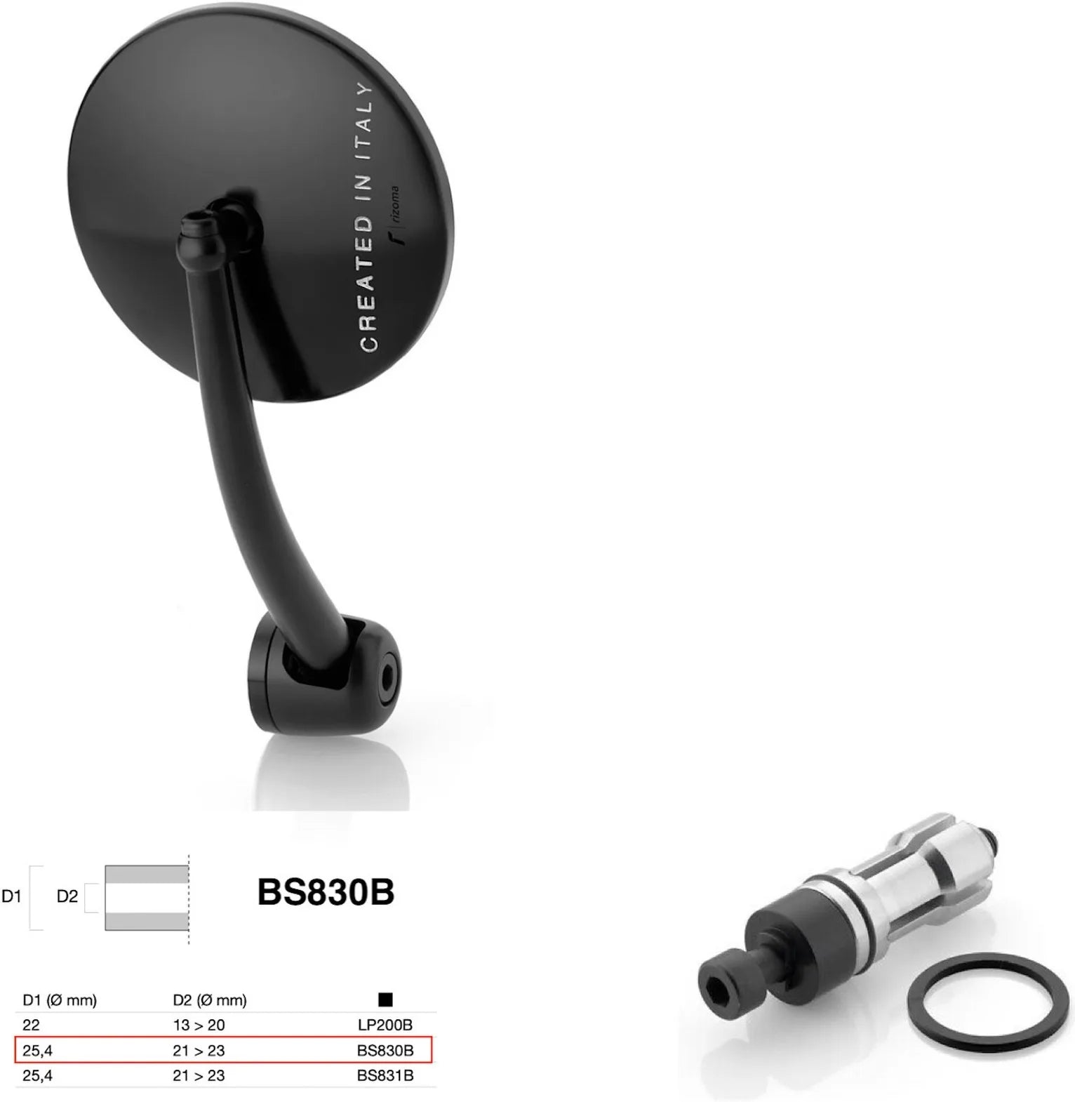 Spiegel End Mount Richtig Universal Ø24,5(21>23) Spirit Rs - Rizoma Kompatibel Mit Ktm