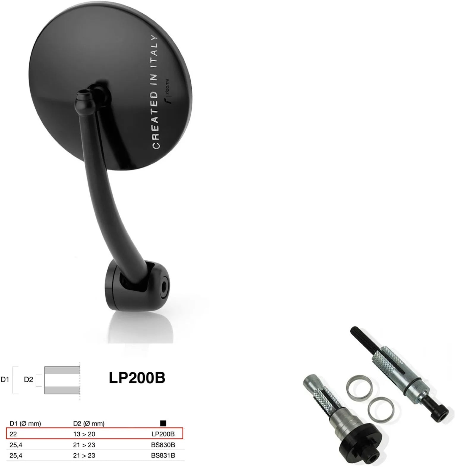 Spiegel End Mount Links Universal Ø22(13>20) Spirit Rs - Rizoma Kompatibel Mit Benelli