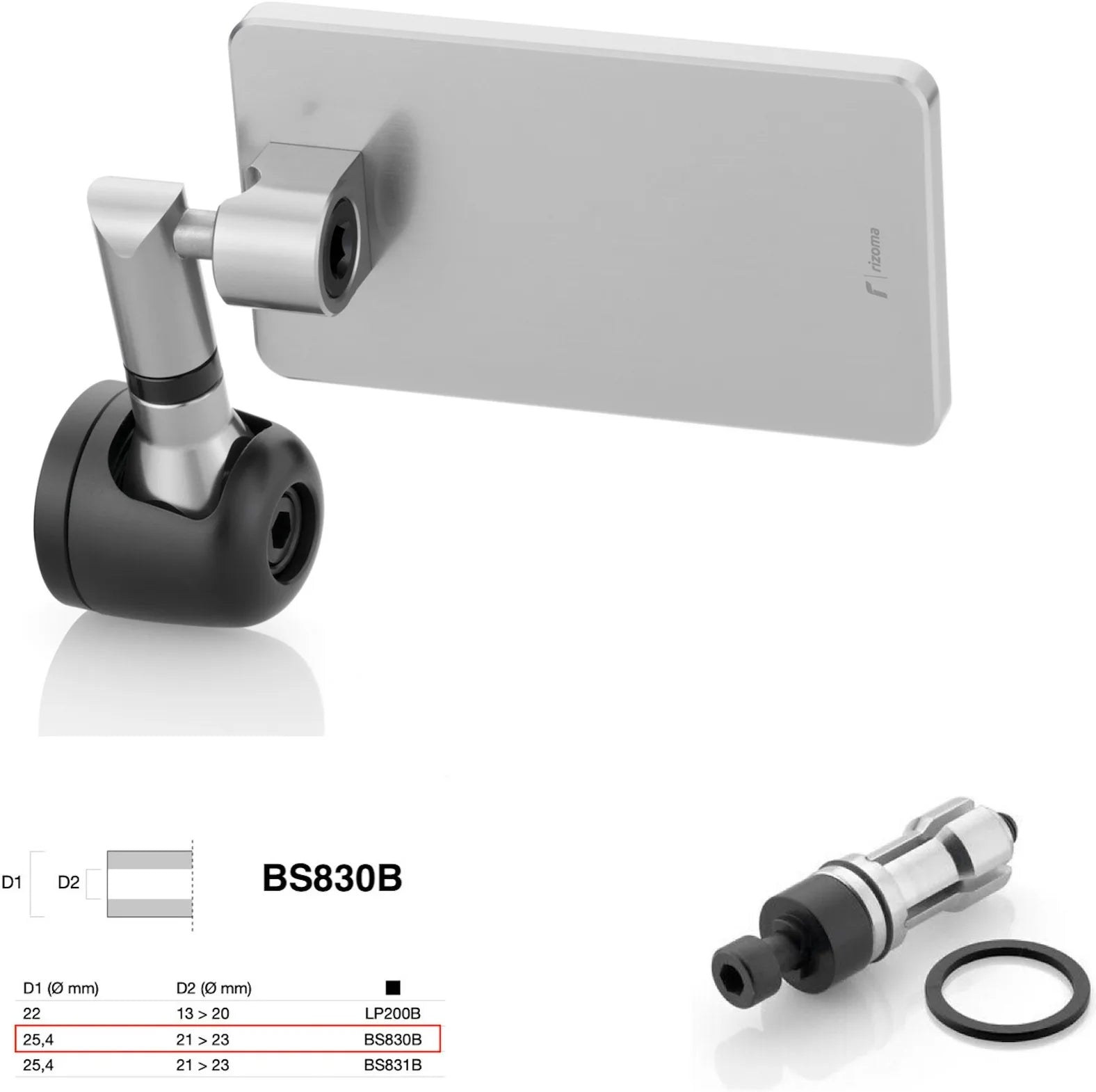Spiegel End Mount Richtig Universal Ø24,5(21>23) Quantum End - Rizoma Kompatibel Mit Ktm