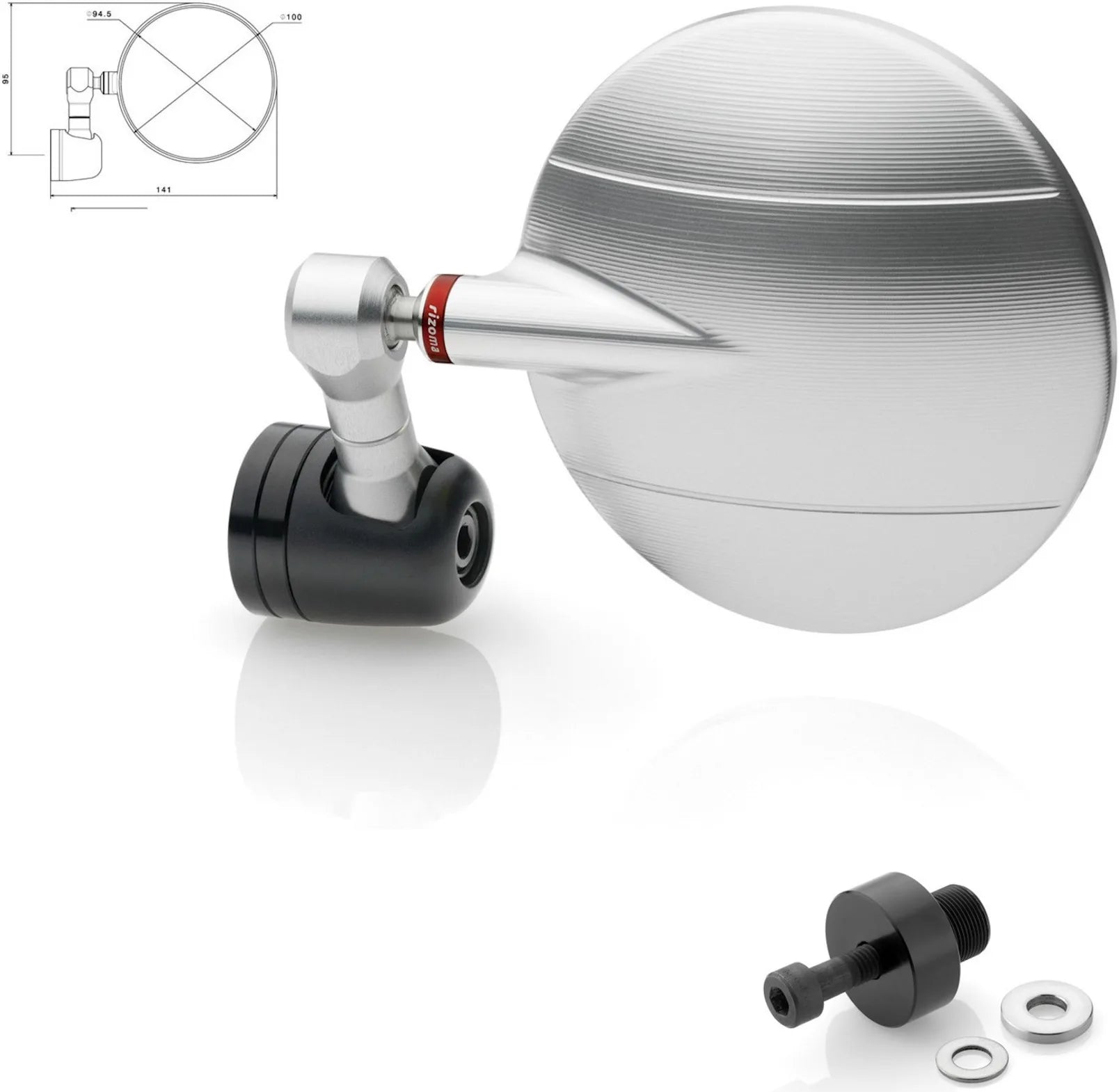 Spiegel End Mount Richtig Spy-R Ø94.5 - Rizoma Kompatibel Mit Kawasaki Z 300 (2015-2016)