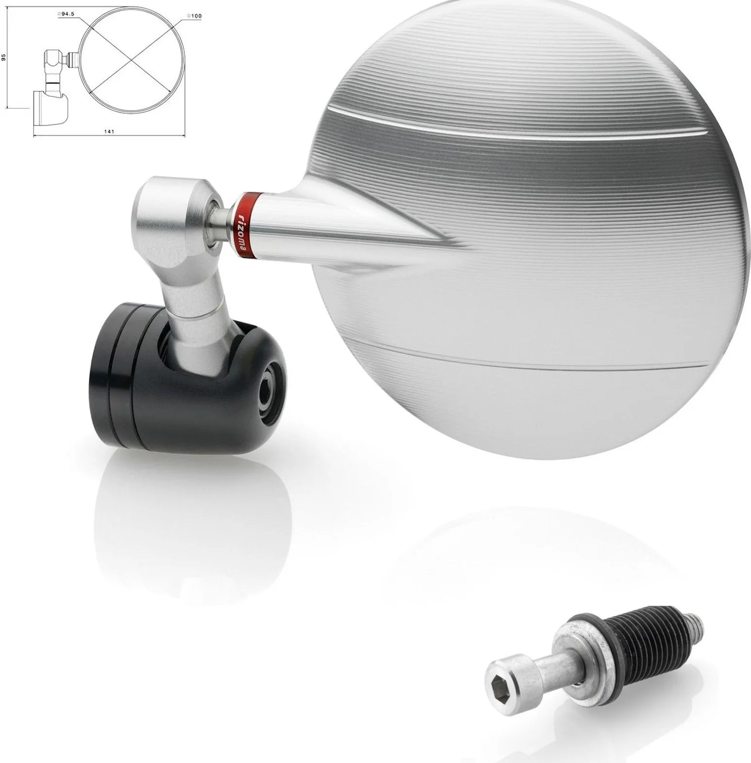 Spiegel End Mount Links Spy-R Ø94.5 - Rizoma Kompatibel Mit Mv Agusta Brutale 675 (2013-2015)
