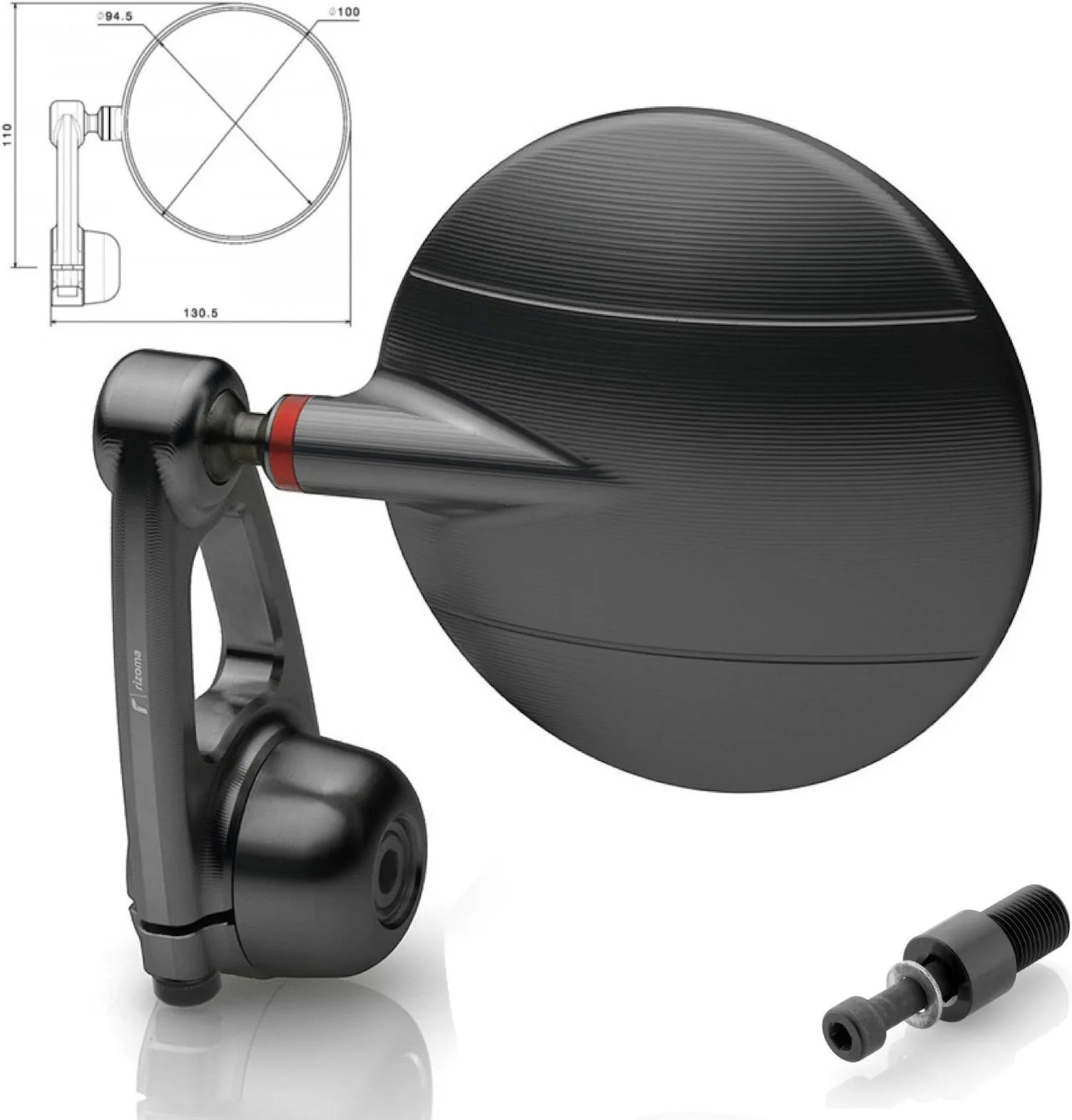 Spiegel End Mount Richtig Spy-Arm Ø94.5 - Rizoma Kompatibel Mit Yamaha Fz-6 (2004-2011)