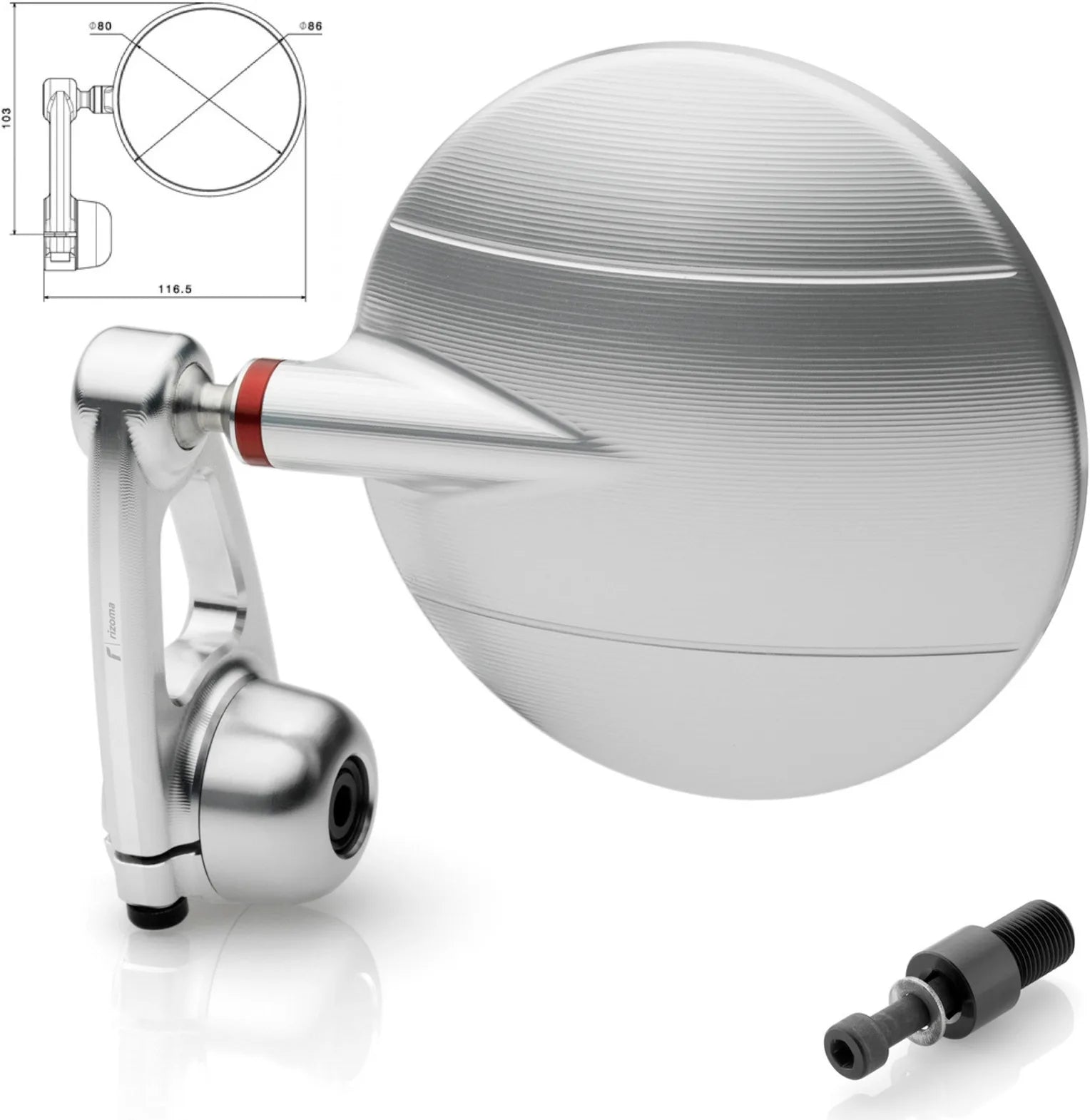 Spiegel End Mount Links Spy-Arm Ø80 - Rizoma Kompatibel Mit Yamaha T-Max 500 (2008-2011)
