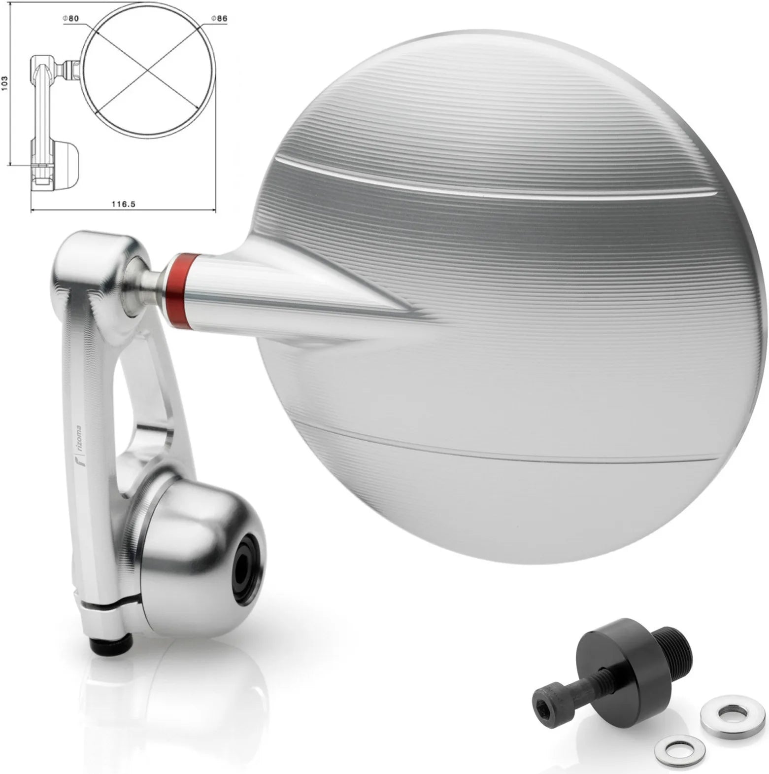 Spiegel End Mount Richtig Spy-Arm Ø80 - Rizoma Kompatibel Mit Kawasaki Z 750 R (2011-2014)