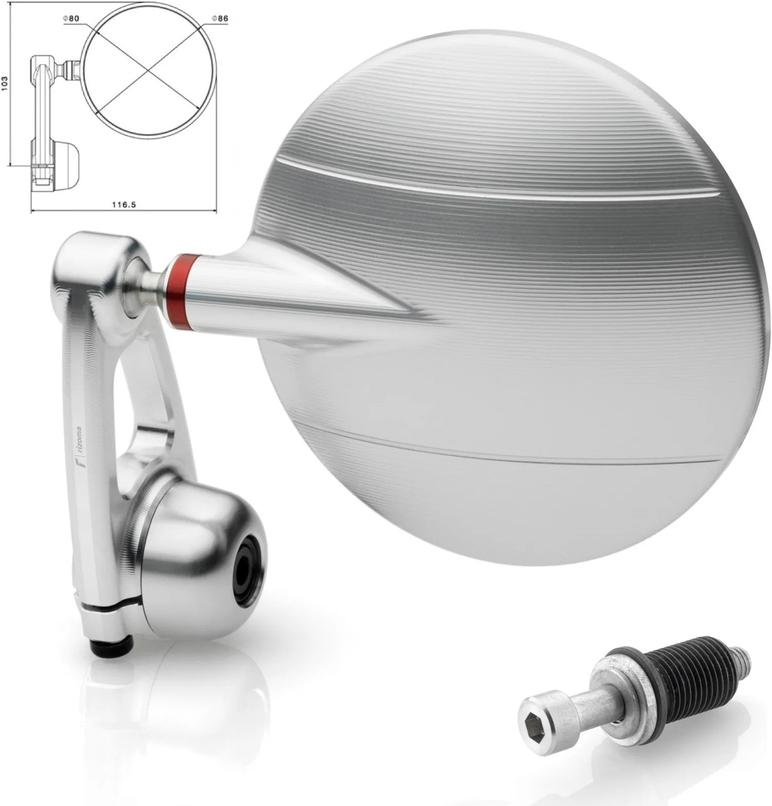 Spiegel End Mount Richtig Spy-Arm Ø80 - Rizoma Kompatibel Mit Mv Agusta Rivale 800 (2013-2015)