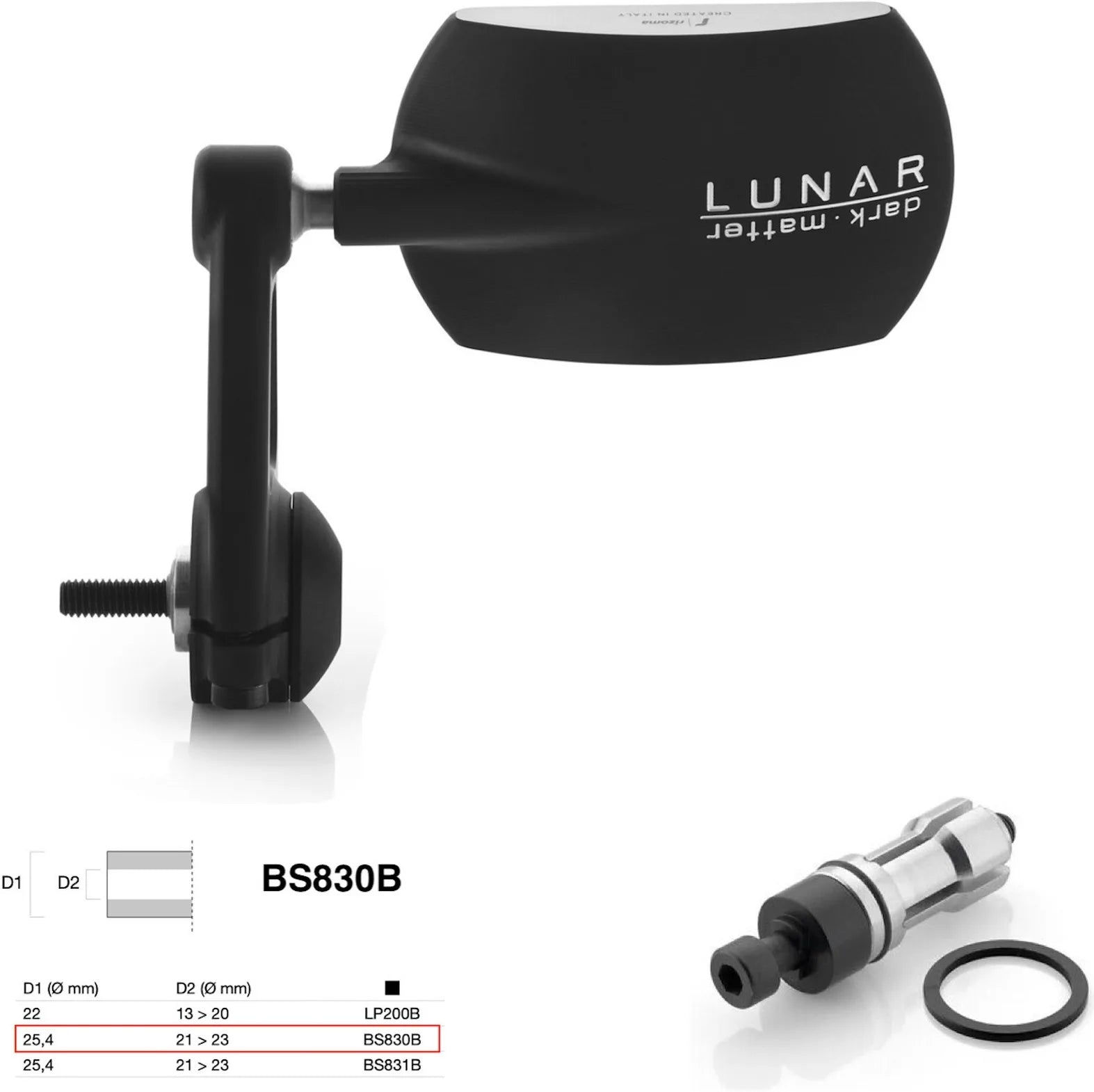 Spiegel End Mount Richtig Universal Ø24,5(21>23) Lunar - Rizoma Kompatibel Mit Ktm