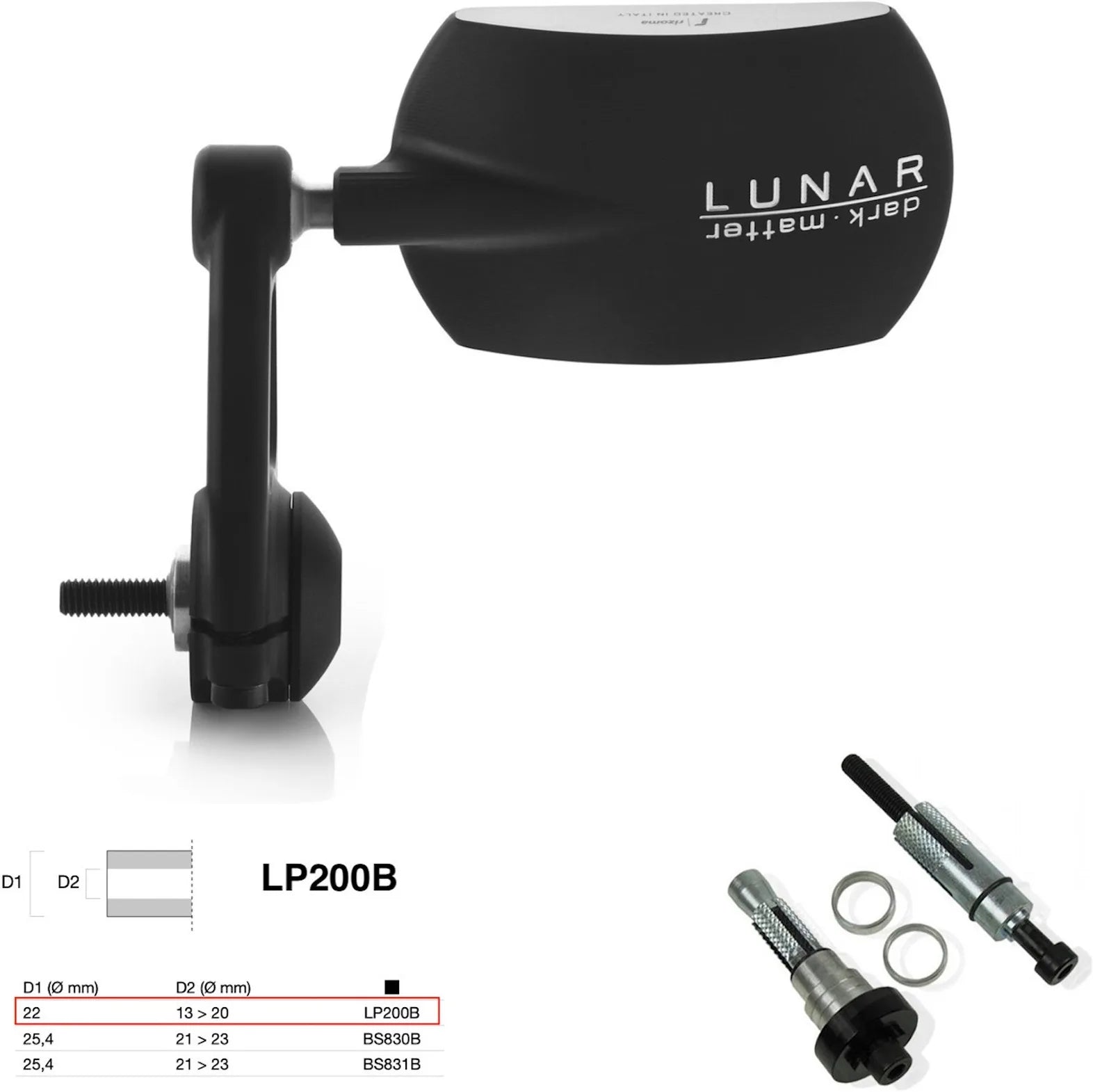 Spiegel End Mount Links Universal Ø22(13>20) Lunar - Rizoma Kompatibel Mit Benelli