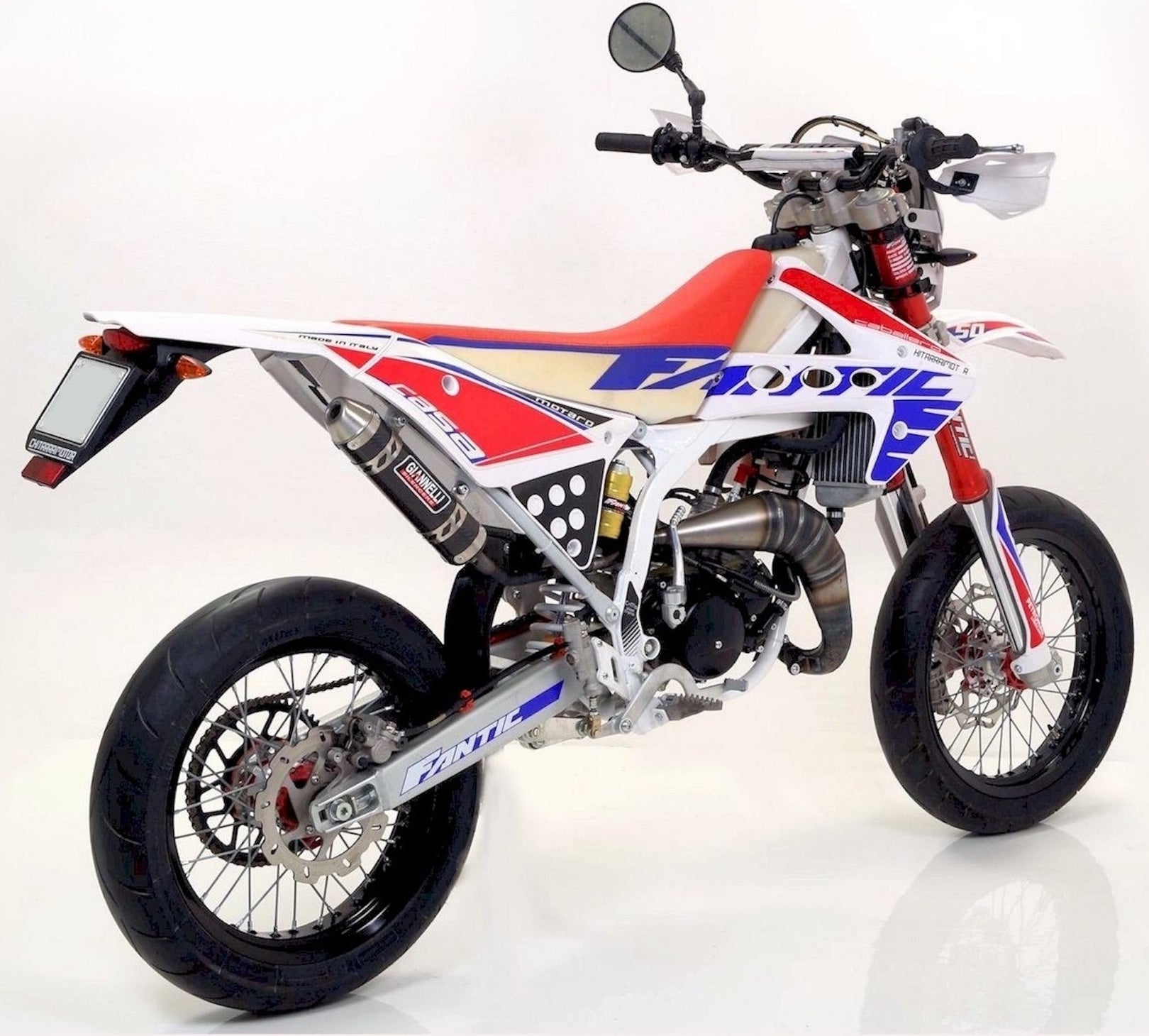 Complete Non-Catalytic Exhaust System With Sound Certification Enduro 2T Carbon - Giannelli Compatible With Fantic Motor 50 Er Mr Competition (2017)