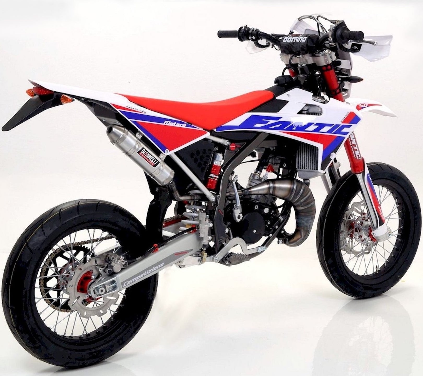 Complete Non-Catalytic Exhaust System With Sound Certification Enduro 2T Aluminium - Giannelli Compatible With Fantic Motor 50 Er Mr Competition (2017)