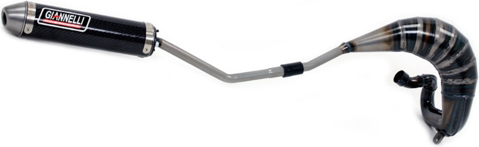 Complete Non-Catalytic Exhaust System With Sound Certification Enduro 2T Carbon - Giannelli Compatible With Derbi Senda 50 R Xrace - Xtreme (2009-2015)