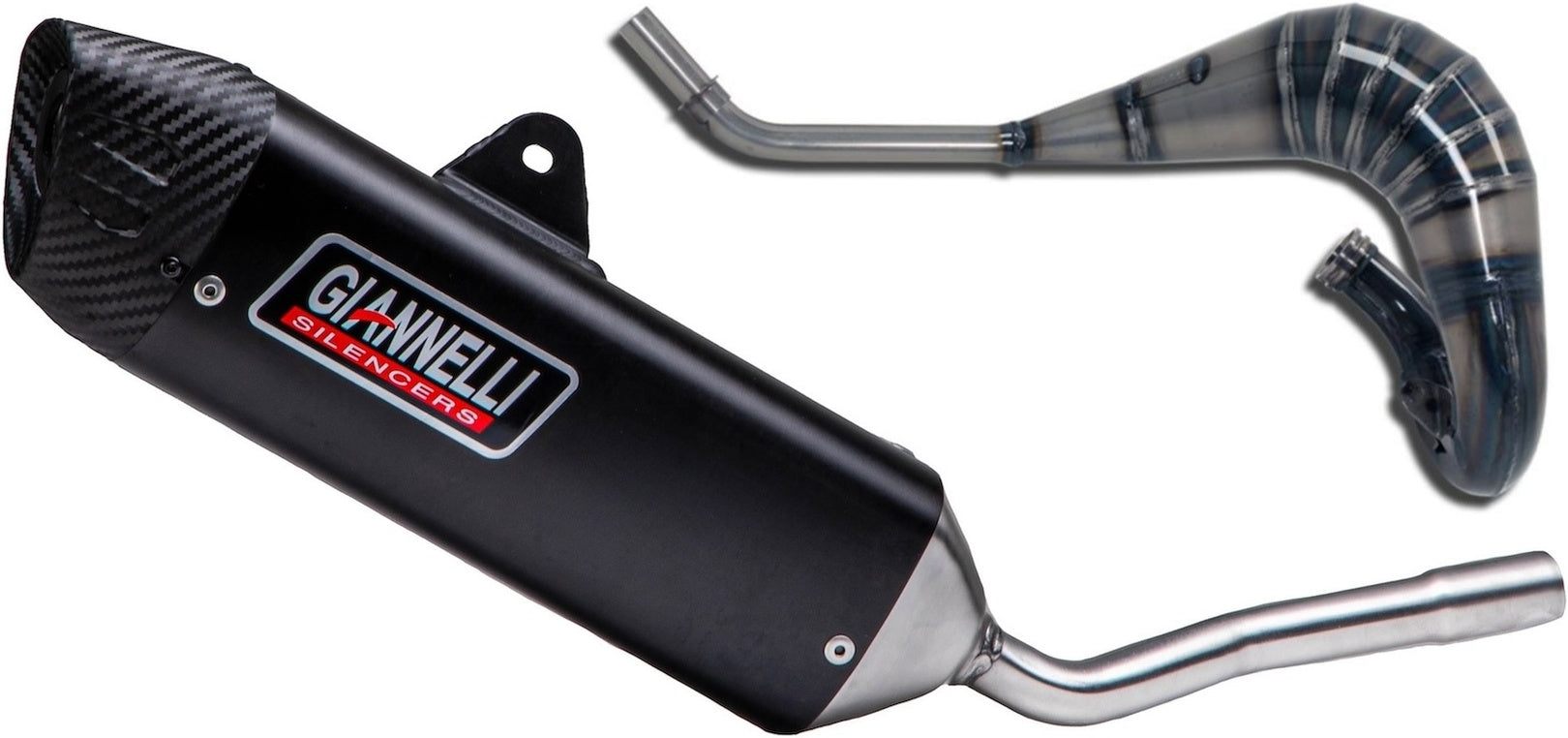 Complete Non-Catalytic Exhaust System With Sound Certification Sonic Aluminium Black - Giannelli Compatible With Fantic Motor Xe 50 Enduro (2021)