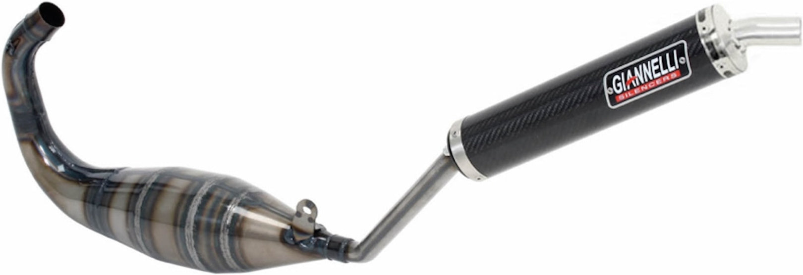 Complete Non-Catalytic Exhaust System With Sound Certification Street 2T Carbon - Giannelli Compatible With Derbi Gpr 125 Nude (2004-2007)