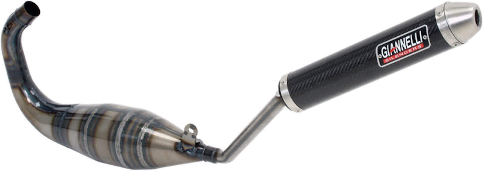 Complete Non-Catalytic Exhaust System With Sound Certification Street 2T Carbon - Giannelli Compatible With Mbk X-Power 50 (2001-2003)