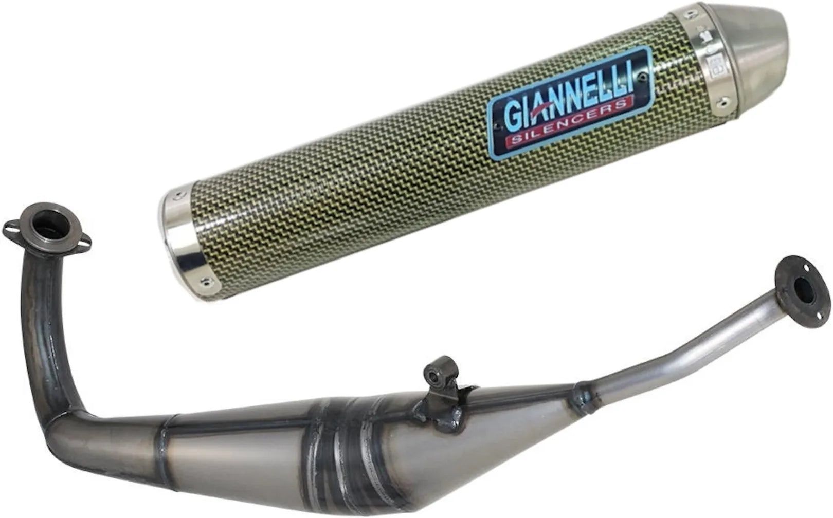 Komplette Auspuffanlage Ohne Katalysator Und Mit Geräuschzulassung Street 2T Made In Kevlar - Giannelli Kompatibel Mit Aprilia Rs 125 (1994-2014)