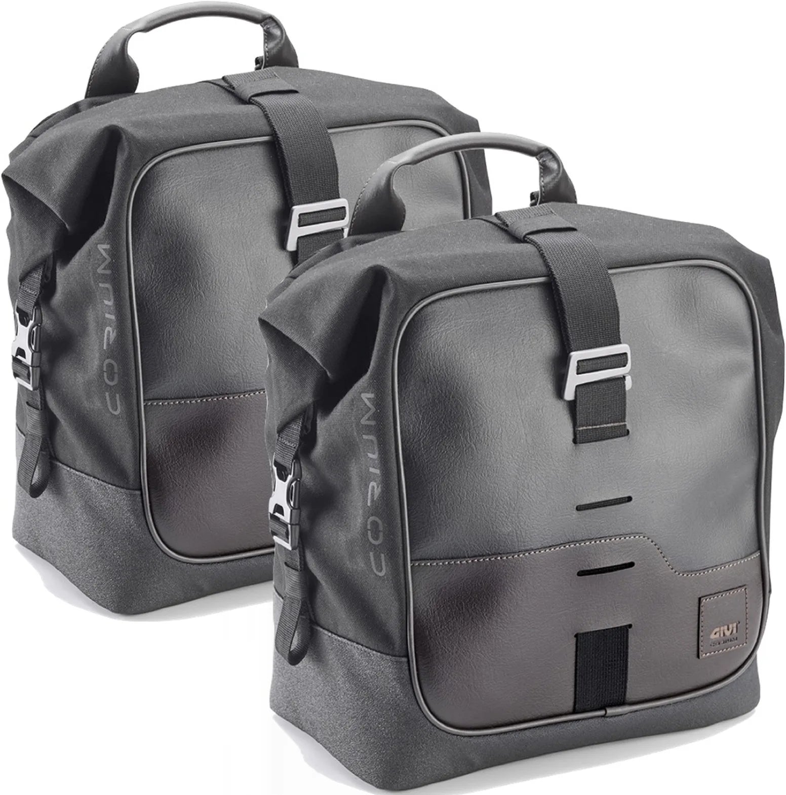 Satteltaschen Corium Schwarz 32 Lt Corium Nylon - Givi Kompatibel Mit Benelli Leoncino 800 (2022-2024)