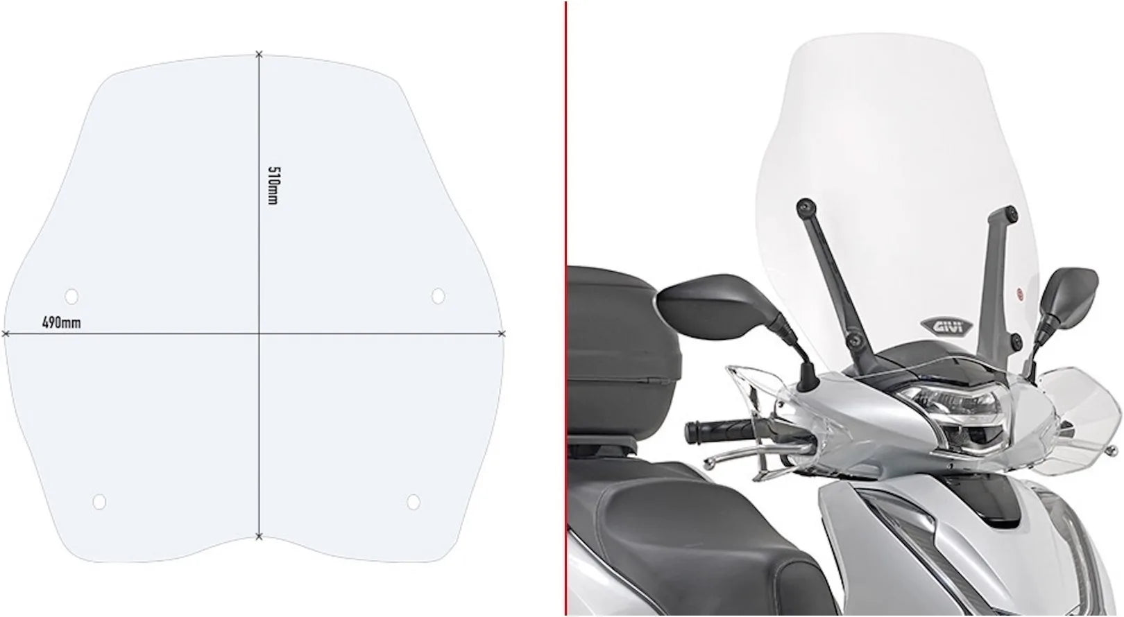 Windschild Transparent - Givi Kompatibel Mit Niu Nqi (2019-2024)