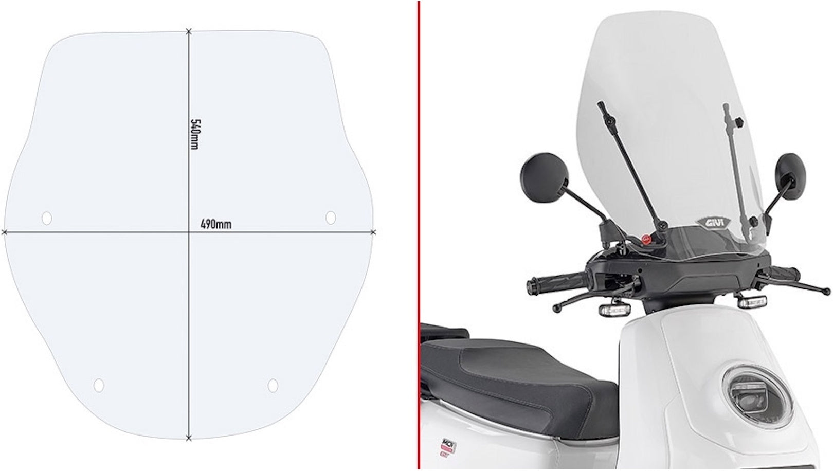 Transparent Wind-Screen - Givi Compatible With Piaggio 1 (2021-2024)