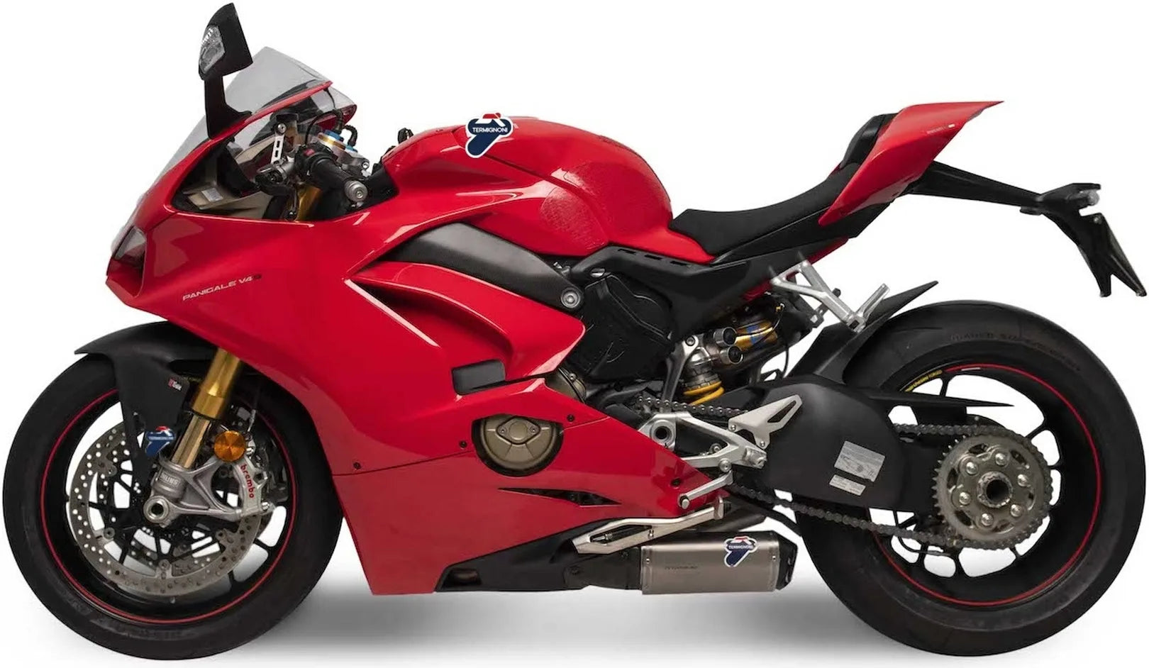 Doppelauspuffanlage Ohne Geräuschzulassung Titan Aluminium Cap - Termignoni Kompatibel Mit Ducati Panigale V4 (2018-2021)