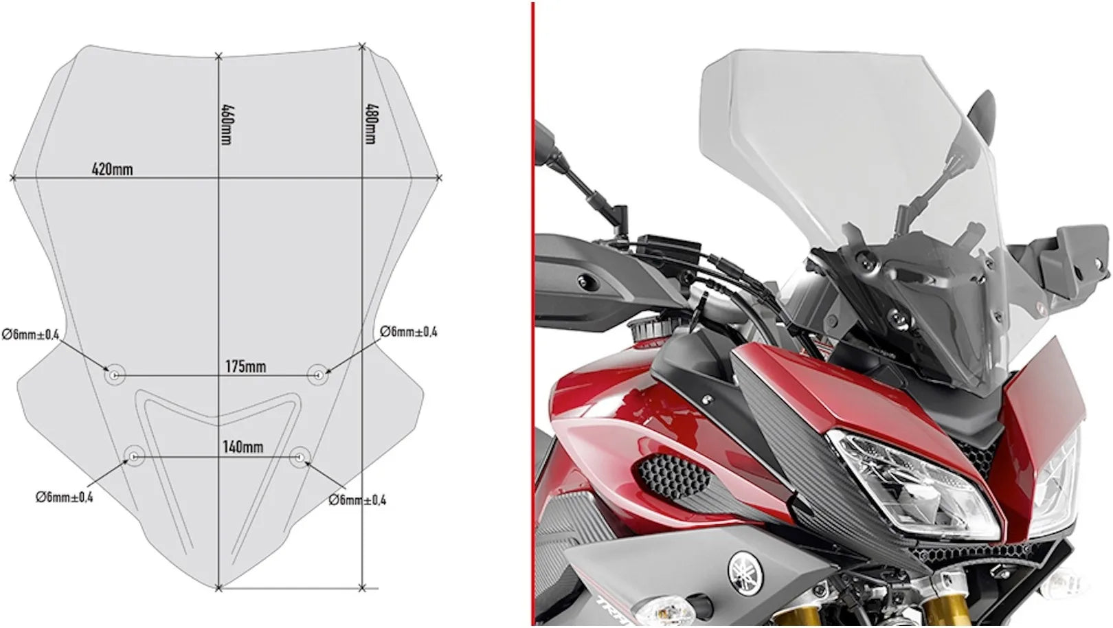 Windschild Getönt - Givi Kompatibel Mit Yamaha Mt-09 Tracer (2015-2017)