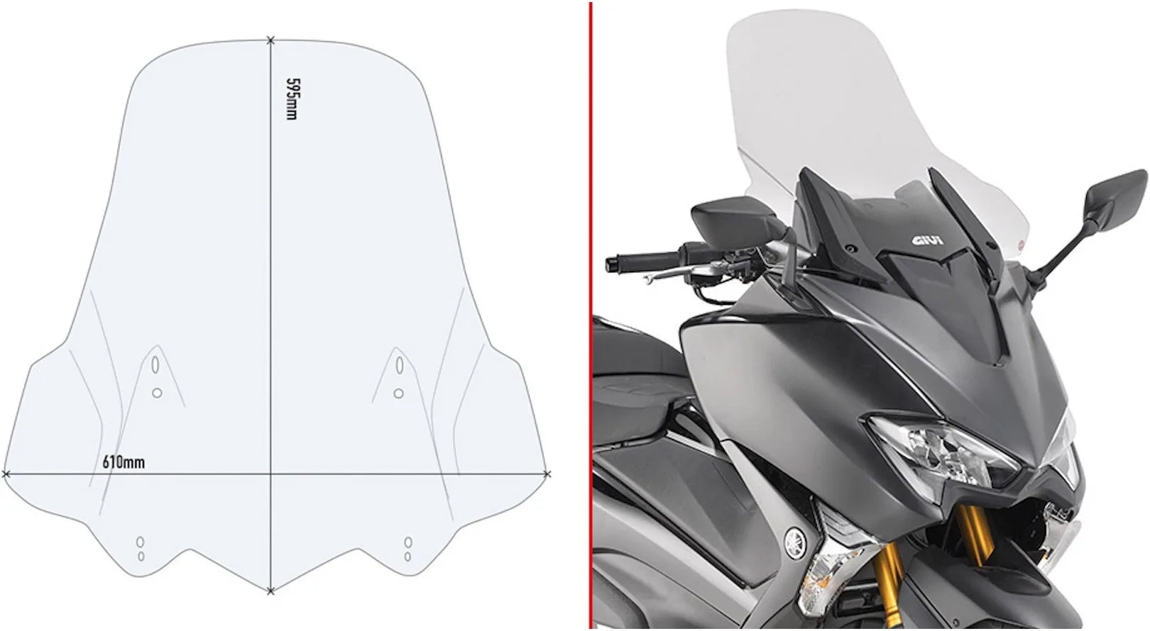 Windschild Transparent - Givi Kompatibel Mit Yamaha T-Max 560 (2020-2021)
