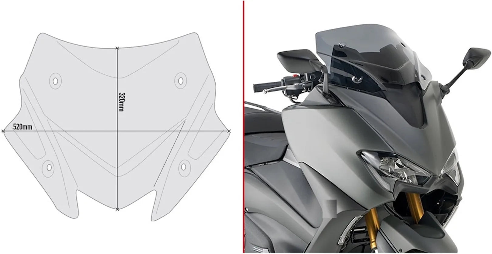 Windschild Getönt - Givi Kompatibel Mit Yamaha T-Max 560 (2020-2021)