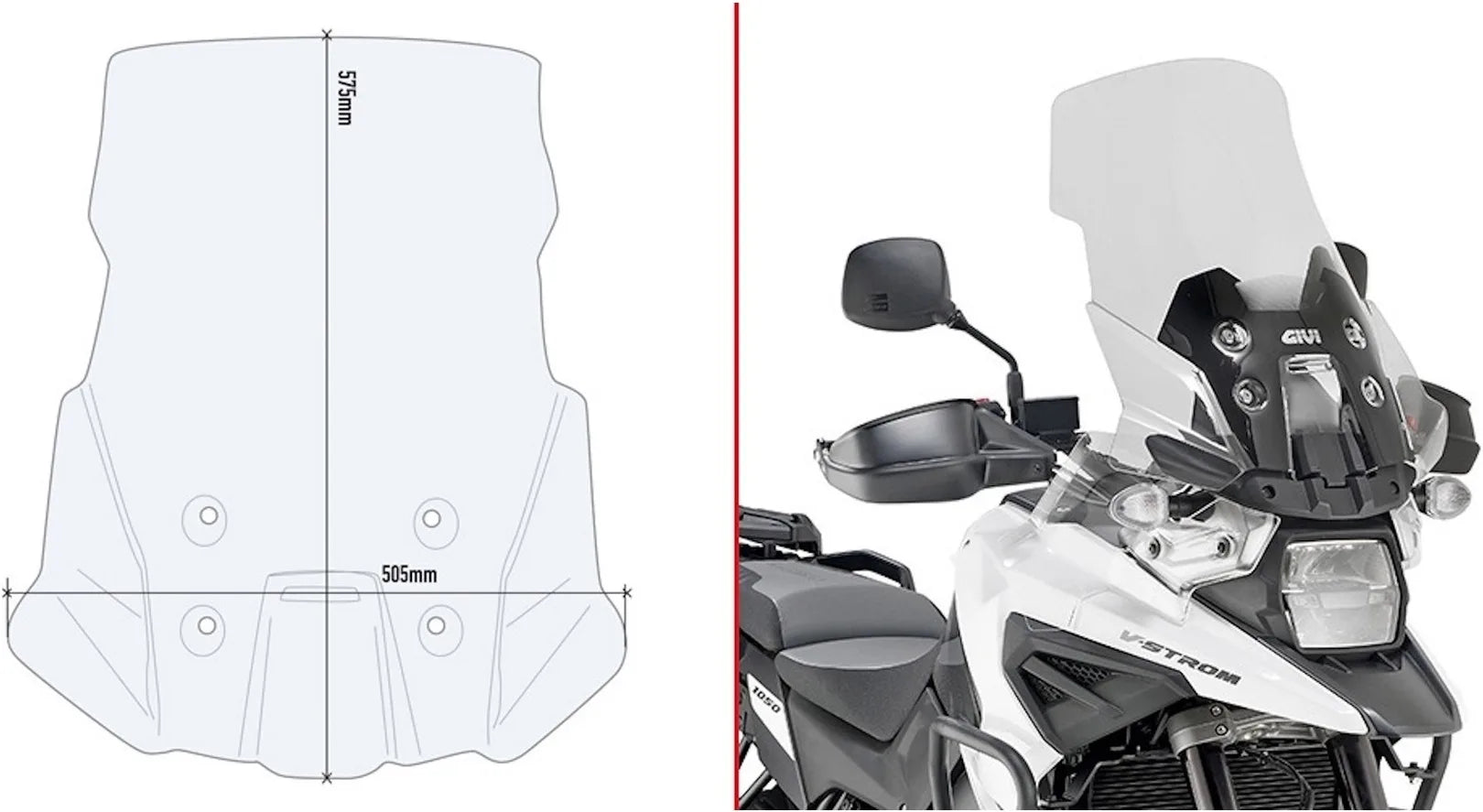 Windschild Transparent - Givi Kompatibel Mit Suzuki V-Strom 1050 - Xt - Se (2020-2024)